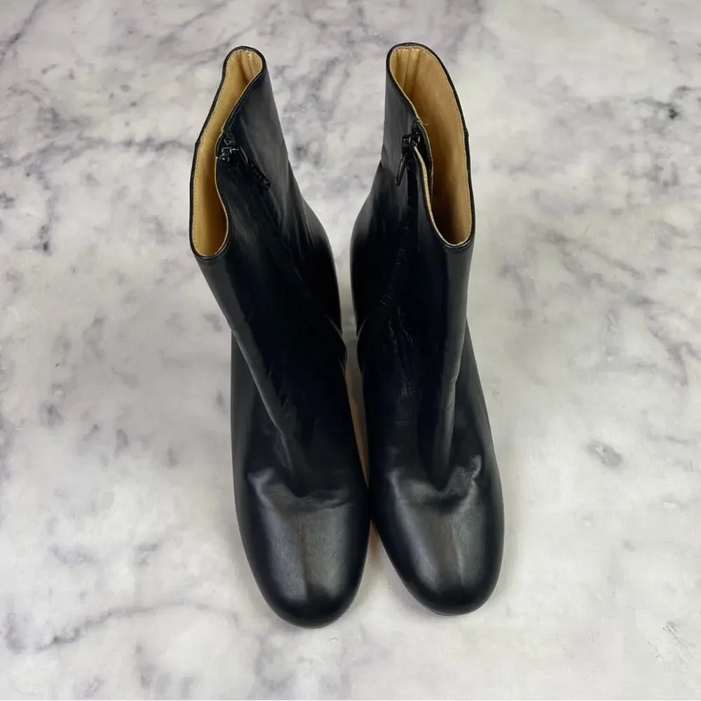 FRAME Le Luz Black Leather Clear Acrylic Heel Ankle Boots Sz 40